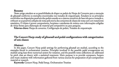 A Harpa de Concerto: estudo de glissandi e de configurações dos pedais com categorização de classes de conjuntos featured image