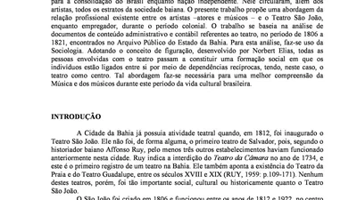 As relações trabalhistas entre o Teatro São João e os seus artistas, no período de 1812 a 1821 featured image