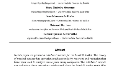 The Implementation of a Contour Module for Music21 featured image